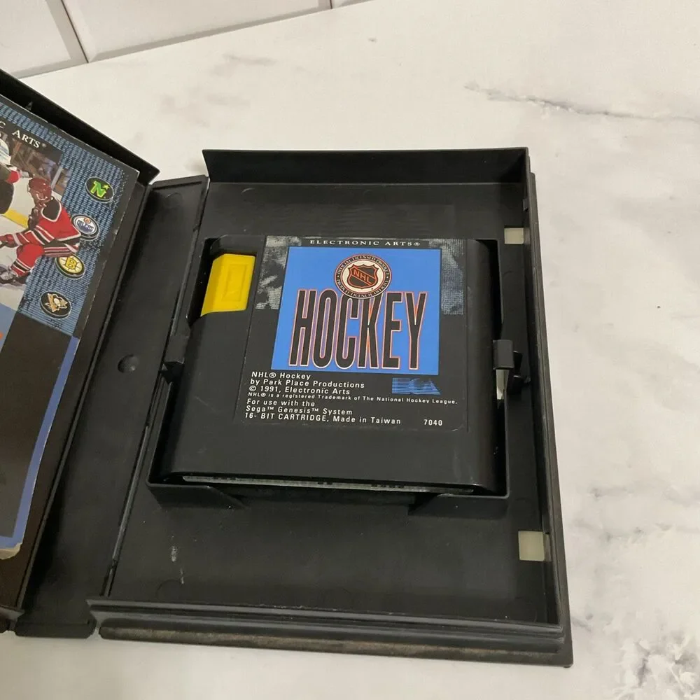 Vintage NHL Hockey Sega Genesis, 1991 With Book. Used. Untested